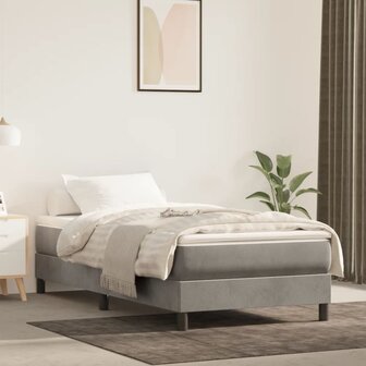 Boxspring bed 90x190 cm fluweel lichtgrijs 1