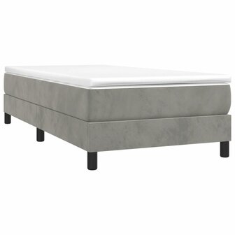 Boxspring bed 90x190 cm fluweel lichtgrijs 3
