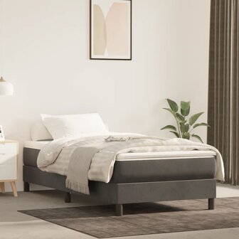 Boxspring bed 90x190 cm fluweel donkergrijs 1