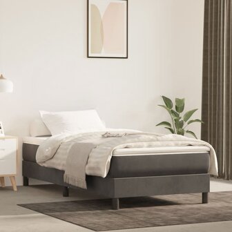 Boxspring bed 90x200 cm fluweel donkergrijs 1