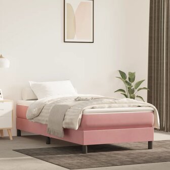 Boxspring bed fluweel roze 100x200 cm 1