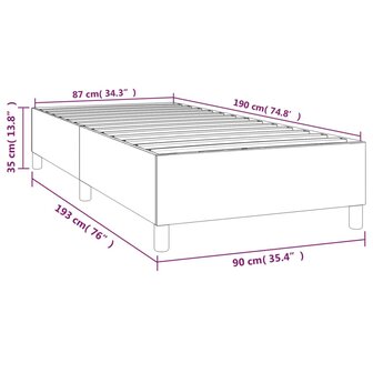 Boxspring bed 90x190 cm stof donkerbruin 9