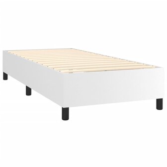 Boxspring bed kunstleer wit 80x200 cm 4