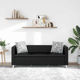 Driezitsbank kunstleer zwart   1