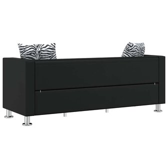 Driezitsbank kunstleer zwart   5