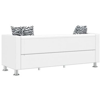 Driezitsbank kunstleer wit  5