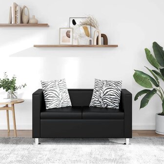 Tweezitsbank kunstleer zwart  1