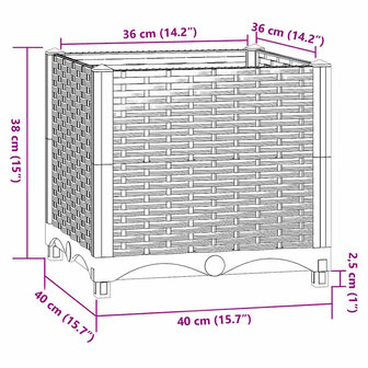 Plantenbak verhoogd 40x40x38 cm polypropeen 7