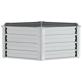 Plantenbak verhoogd 129x45 cm gegalvaniseerd staal zilverkleur 2