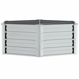 Plantenbak verhoogd 129x45 cm gegalvaniseerd staal zilverkleur 3