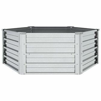 Plantenbak verhoogd 129x45 cm gegalvaniseerd staal zilverkleur 5