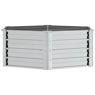 Plantenbak verhoogd 129x45 cm gegalvaniseerd staal zilverkleur 6