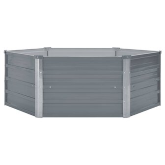 Plantenbak verhoogd 129x129x45 cm gegalvaniseerd staal grijs 2