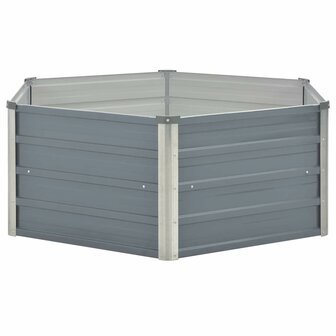 Plantenbak verhoogd 129x129x45 cm gegalvaniseerd staal grijs 3