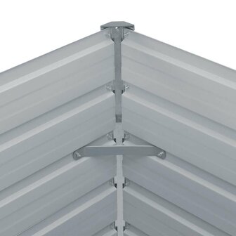Plantenbak verhoogd 129x129x45 cm gegalvaniseerd staal grijs 5