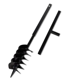 Grondboor met handvat 150 mm en verlengstukken 5 m staal 5