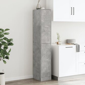 Apothekerskast 30x41x174,5 cm bewerkt hout betongrijs 3