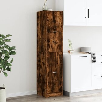 Apothekerskast 40x41x174,5 cm bewerkt hout gerookt eikenkleurig 3
