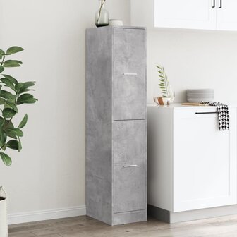 Apothekerskast 30x41x144,5 cm bewerkt hout betongrijs 3