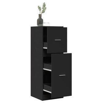 Apothekerskast 40x41x118 cm bewerkt hout zwart 1
