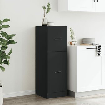 Apothekerskast 40x41x118 cm bewerkt hout zwart 3