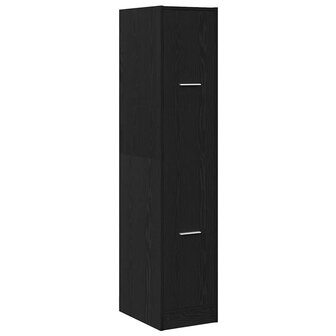 Apothekerskast Zwart Eiken 30x41x144,5 cm Bewerkt Hout 3
