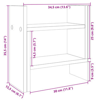 Bureau organiser 34,5x15,5x35,5 cm bewerkt hout wit 11