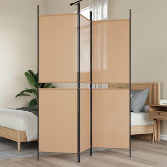 3-paneel kamerscherm Beige 150 x 180 cm Stof 1