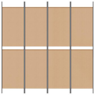 4-panelen kamerscherm Beige 200 x 200 cm Stof 4