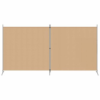 2-Panelen Kamerscherm Beige 348 x 180 cm Stof 4