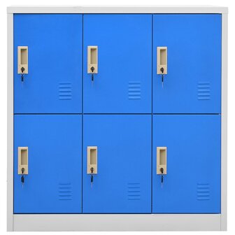Lockerkasten 5 st 90x45x92,5 cm staal lichtgrijs en blauw 3