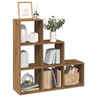 Kamerscherm / boekenkast 3-laags 99x29x99 cm hout artisanaal 1