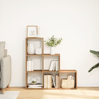 Kamerscherm / boekenkast 3-laags 99x29x99 cm hout artisanaal 3