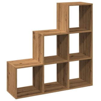 Kamerscherm / boekenkast 3-laags 99x29x99 cm hout artisanaal 6