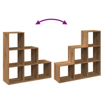 Kamerscherm / boekenkast 3-laags 99x29x99 cm hout artisanaal 9
