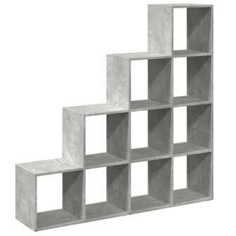 Kamerscherm / boekenkast 4-laags 131,5x29x131,5 cm hout grijs 6