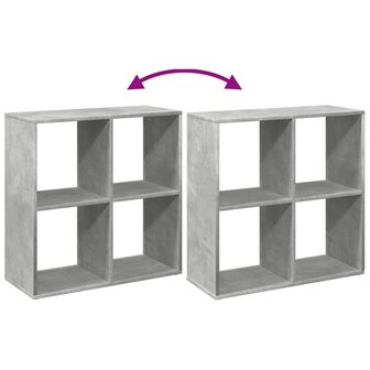 Kamerscherm / boekenkast 69,5x29x69,5 cm hout betongrijs 9