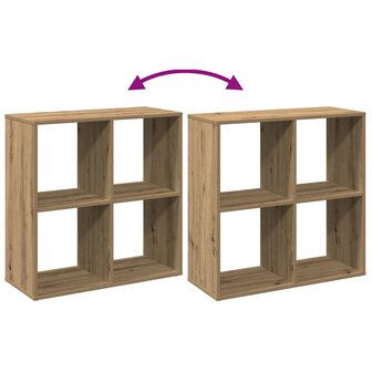 Kamerscherm / boekenkast 69,5x29x69,5 cm hout artisanaal eiken 10