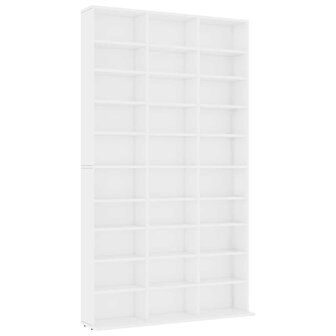 Cd-kast 102x23x177,5 cm bewerkt hout wit 2