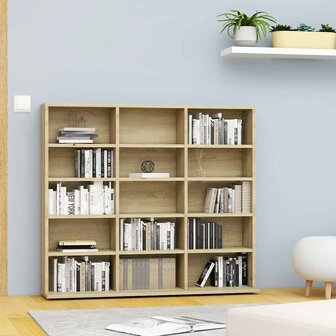 Cd-kast 100x23x89,5 cm bewerkt hout sonoma eikenkleurig 1