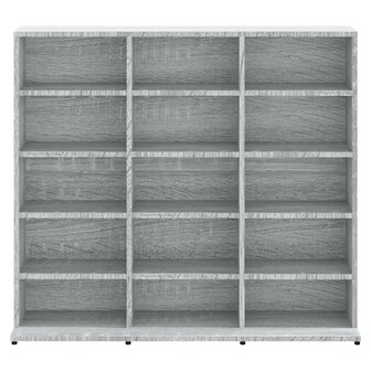 Cd-kast 100x23x89,5 cm bewerkt hout grijs sonoma eikenkleurig 3