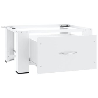 Wasmachineverhoger met lade wit 4