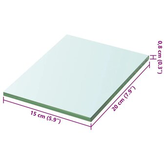 Wandschap transparant 20x15 cm glas 3