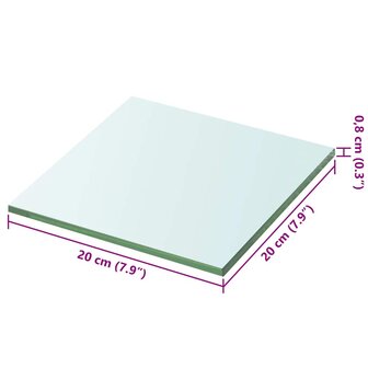Wandschap transparant 20x20 cm glas 3