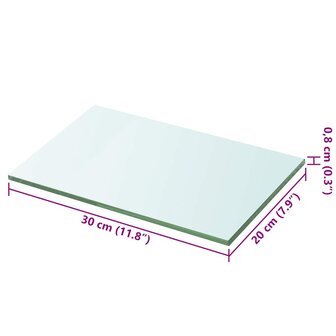  Wandschap transparant 30x20 cm glas 3