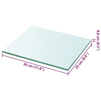 Wandschap transparant 30x25 cm glas 3