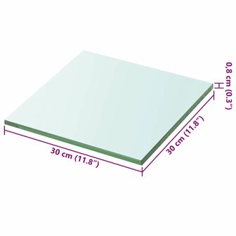Wandschap transparant 30x30 cm glas 3