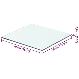 Wandschap transparant 40x30 cm glas 3