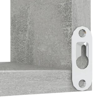 Hoekwandschap 40x40x50 cm bewerkt hout betongrijs 6