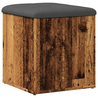 Opbergbank 42x42x45 cm bewerkt hout oud houtkleurig 4